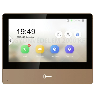 riasztóbolt, riasztobolt, Hikvision DS-KH8350-WTE1-Gold IP 7-coll érintőkijelzős lakáskészülék