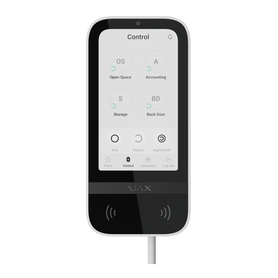 riasztóbolt, riasztobolt, AJAX Keypad TouchScreen Fibra 5" érintőképernyős kezelő - fehér