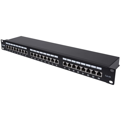 riasztóbolt, riasztobolt, MANHATTAN 24 port Patch panel (1U) - CAT6a (720861)