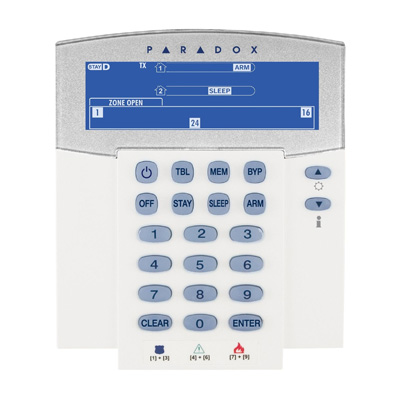 riasztóbolt, riasztobolt, PARADOX K38 rádiós IKON LCD kezelő