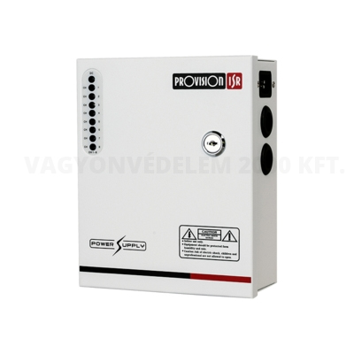 riasztóbolt, riasztobolt, PROVISION PR-5A8CH-B 12V/5A központi tápegység