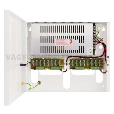 riasztóbolt, riasztobolt, Pulsar PSDC161216T 12V/16A/16x1A/TOPIC Tápegység 16 darab analóg kamerához