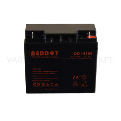 riasztóbolt, riasztobolt, Reddot 12V 18Ah akkumulátor
