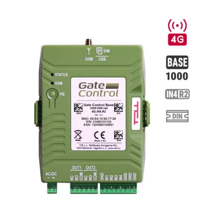 TELL Gate Control Base 1000 4G - DIN-Rail GSM kapunyitó