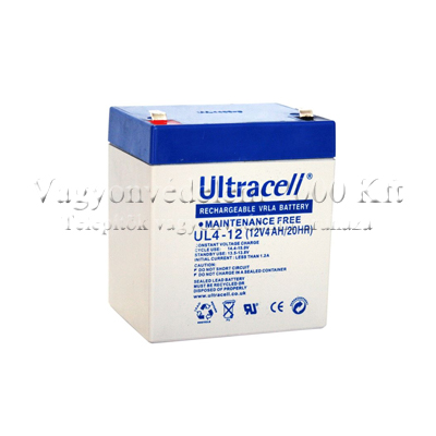 riasztóbolt, riasztobolt, ULTRACELL 12V 4.0 Ah Riasztó akkumulátor