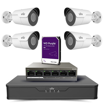 riasztóbolt, riasztobolt, UNIVIEW 2MP IP PoE csőkamera szett